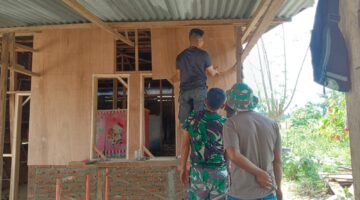 Program Bedah Rumah Ibu Azizah Capai 40 Persen, Wujud Kepedulian TMMD ke-125 Kodim 0108/Agara