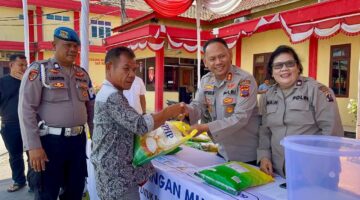 Polres Pelabuhan Belawan Gelar Gerakan Pangan Murah, Jual Beras SPHP Harga Terjangkau