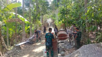 Pembangunan Rabat Beton Terus Dikebut, Satgas TMMD Reguler ke-125 Kodim 0108/Agara Pacu Target Selesai Tepat Waktu