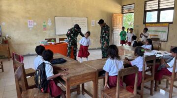 Satgas Pamtas Laksanakan Kegiatan Pendidikan di SDK Nilulat