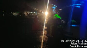 Sat Lantas Polres Simalungun Gelar Patroli Blue Light, Tekan Pelanggaran dan Kecelakaan Lalu Lintas di Malam Hari