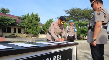 Kapolres Sergai Pimpin Upacara Sertijab, Berikan Arahan & Dukungan Pejabat Baru