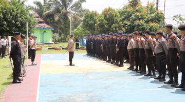 Polres Kuansing Gelar Apel dan Patroli Skala Besar Pasca Penertiban PETI di Desa Pulau Bayur