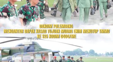 Dandim Palembang dan Ketua Persit Cabang XLII Antar Kasad dan Ketua Umum Persit di Bandara SMB II Palembang