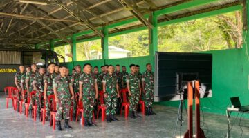 Korum Yonif 763/SBA Gelar Sosialisasi Terpadu TWP AD Secara Tatap Muka dan Vicon