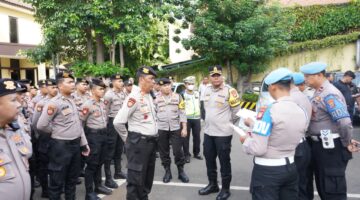 Polisi Gelar Apel Pengamanan Aksi Warga Sunter Jaya di Kantor BPN Jakarta Utara