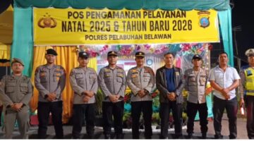 Kabag Ops Polres Pelabuhan Belawan Lakukan Pengecekan Pos Pam dan Pos Pelayanan Terpadu Ops Lilin Toba 2025