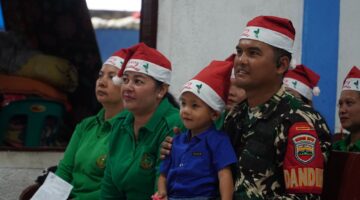 Kodim 0210/TU Gelar Natal Bersama Warga Adian Koting Terdampak Bencana Alam