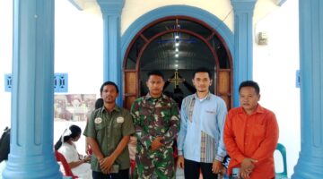 Koramil 07/AKB Melaksanakan kegiatan pengamanan perayaan Tahun Baru di Gereja- geraja Wilayah Kecamatan Na IX-X