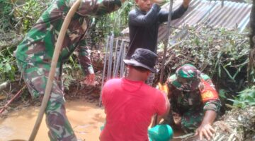 Satgas Gulbencal Kodam I/BB Bangun Sumur Bor di Pengungsian SDN Sipange 2