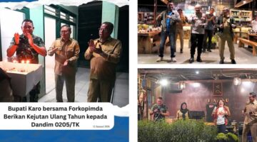 Bupati Karo bersama Forkopimda Berikan Kejutan Ulang Tahun kepada Dandim 0205/Tanah Karo