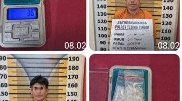 Diduga Miliki Sabu, Satresnarkoba Polres Tebingtinggi Ringkus Dua Pria di Jalan Kutilang