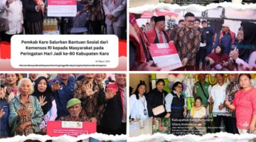 Pemkab Karo Salurkan Bantuan Sosial dari Kemensos RI kepada Masyarakat pada Peringatan Hari Jadi ke-80 Kabupaten Karo