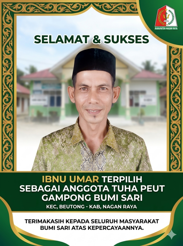 Ibnu Umar Mengucapkan Terima kasih Kepada Seluruh Masyarakat Bumi Sari Atas Kepercayaan Kepada Saya Sebagai Anggota Tuha Peut