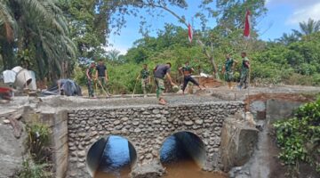 TNI terus kebut jembatan Aramco yang menyisakan 1 titik dari 3 titik jembatan Aramco