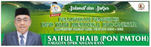 Saiful Thaib Dengan Sapaan Akrab PON PMTOH Anggota DPRK Nagan Raya 
