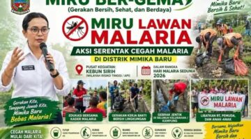 Gerakan Serentak “MIRU BERGEMA” Digelar, Distrik Mimika Baru Fokus Berantas Malaria di Kebun Sirih