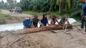 Kodim 0209/Labuhanbatu Rampungkan Pembangunan Jembatan Aramco Pasar Bilah 2B