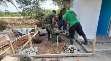 TMMD Ke-128 Hadirkan Air Bersih di Pasar Rawa Gebang