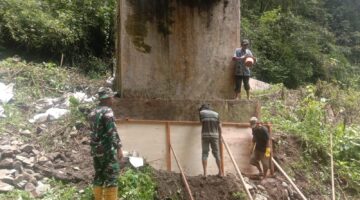 Kodim 0212/TS Tuntaskan Pembangunan Jembatan Gantung Penghubung Dua Desa di Ulu Pungkut