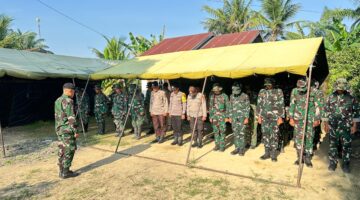 Apel Pagi Kordinasi Program TMMD 128 Langkat,Letda Inf Rezky : Tetap Jaga Kesehatan dan Utamakan Faktor Keselamatan Kerja