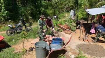 TMMD ke-128 Kebut Pembangunan Rumah Warga di Sungai Geringging