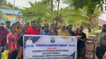 PSatgas Pamtas Yonif 763/SBA  Laksanakan Pengamanan Kunker Bupati Tambrauw di Kampung Metnayam