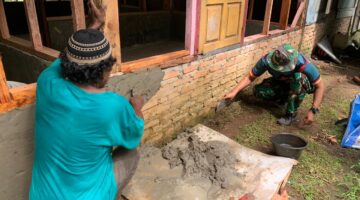 Penuh Semangat Gotong Royong, Satgas TMMD Ke 128 Kebut Pembangunan RTLH Milik Warga Batu Gadang