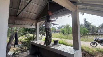 Wujudkan Keamanan Lingkungan, Pembangunan Pos Kamling TMMD 128 Mendekati Finish