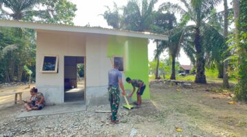Dinding Makin Kokoh,Prajurit Mulai Percantik Rehab RTLH Pak Miswandi