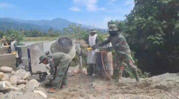 Progres Jembatan Gantung Perintis Kodim 0108/Agara Capai 18 Persen, Babinsa dan Warga Terus Kebut Pengerjaannya