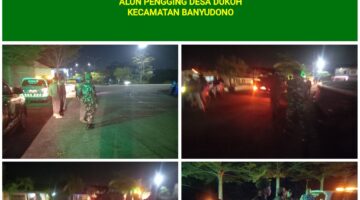 Jaga Kondusifitas Wilayah, Babinsa Banyudono Rutin Gelar Patroli Malam di Alun-alun Pengging