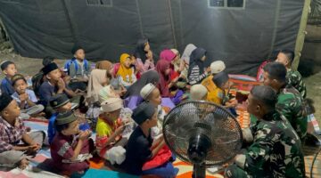 Menanamkan Nilai-nilai Keagamaan,Satgas TMMD 128 Gebang Ajari Anak-anak Mengaji