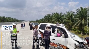 Respons Cepat Call Center 110, Polres Tebingtinggi Tangani Kecelakaan Di Tol Batu Bara–Tebingtinggi