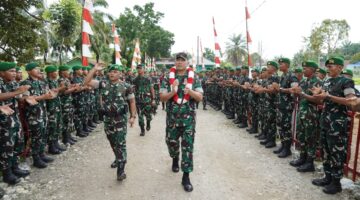 Pangdam I/Bukit Barisan Tinjau Yonif 956/SBA di Labuhanbatu, Tekankan Profesionalisme Prajurit