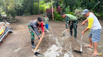 Penuh Semangat, Satgas TMMD Ke-128 Tahun 2026 Bersama Warga Renovasi Rumah Tidak Layak Huni Milik Ibu Leni Marlina