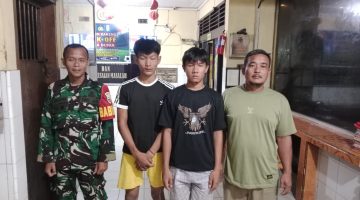 Babinsa Koramil 0201-16/TM ,Monitoring Penangkapan Diduga Pelaku Geng Motor, Dua Orang Diamankan Warga