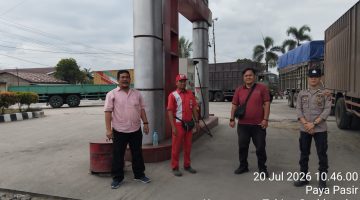 Pastikan Distribusi BBM Sesuai SOP, Polsek Tebingtinggi Monitoring di SPBU Paya Pasir