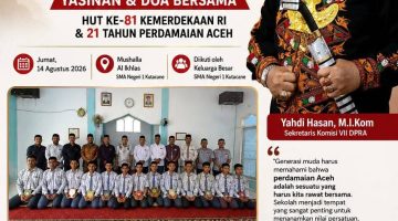 Yahdi Hasan Hadiri Yasinan di SMA Negeri 1 Kutacane, Doakan 21 Tahun Perdamaian Aceh dan 81 Tahun Kemerdekaan Republik Indonesia