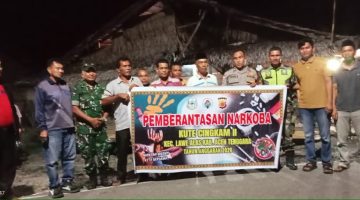 Tim Kecamatan Lawe Alas Bersinergi Dengan Masyarakat Kute Dalam Pencegahan Ruang Gerak Peredaran Narkoba.