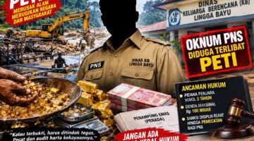 Dugaan Oknum PNS Dinas KB Lingga Bayu Terlibat PETI dan Penampungan Emas Disorot