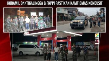 Koramil 04/Tigalingga Bersama FKPPI Gelar Patroli Malam, Pastikan Kamtibmas Tetap Kondusif