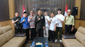 Perkokoh Sinergi Pembangunan Daerah, Dandim 0209/Labuhanbatu Sambut Hangat Silaturahmi Camat Aek Kuo