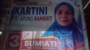 Calon Kades Sei Apung Nomor Urut 3 Sumiati Sampaikan Visi Misi di Hadapan Warga