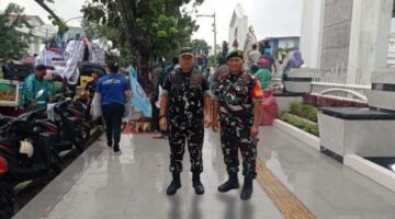 Danramil 0201-05/MB Monitoring Situasi Aksi Unjuk Rasa di Kantor Gubernur Sumut 