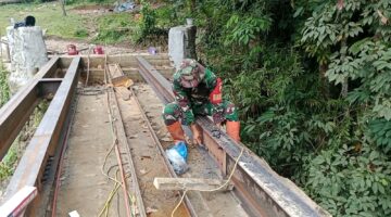 Kodim 0207/Simalungun Pembangunan Jembatan Bah Boluk di Simalungun Capai Progres 41,10 Persen