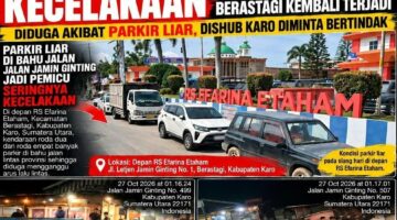 Kecelakaan di Depan RS Efarina Berastagi, Parkir Liar di Bahu Jalan Jadi Sorotan